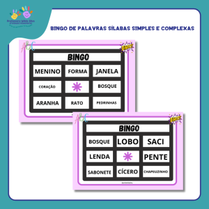 Bingo de Palavras - Sílabas Simples e Complexas
