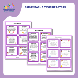 Parlendas - 3 Tipos de Letras