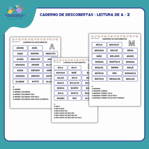 Caderno de Descobertas - Leitura de A - Z